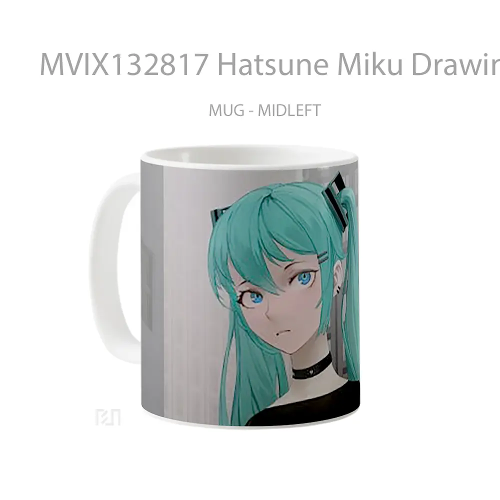 Mug Hatsune Miku Drawing Gelas Keramik Unik - All-side / Desain