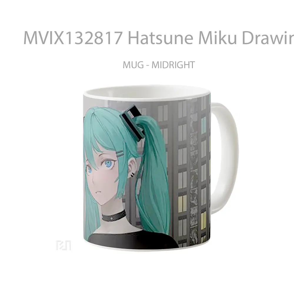 Mug Hatsune Miku Drawing Gelas Keramik Unik - All-side / Desain
