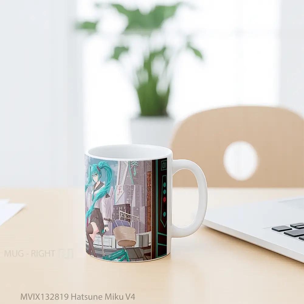 Mug Hatsune Miku V4 Gelas Keramik Unik - All-side / Desain