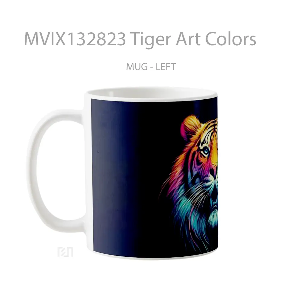 Mug Tiger Art Colors Gelas Hewan Lucu - All-side / Desain