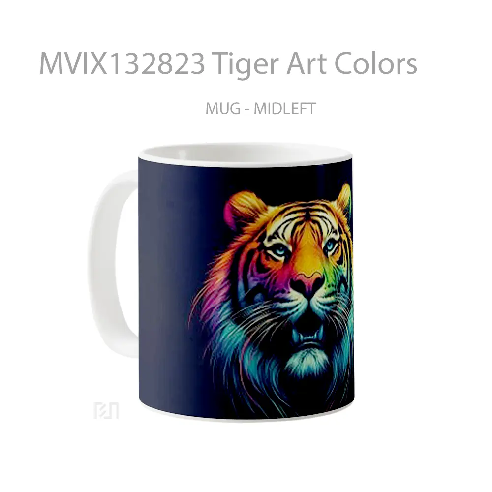 Mug Tiger Art Colors Gelas Hewan Lucu - All-side / Desain