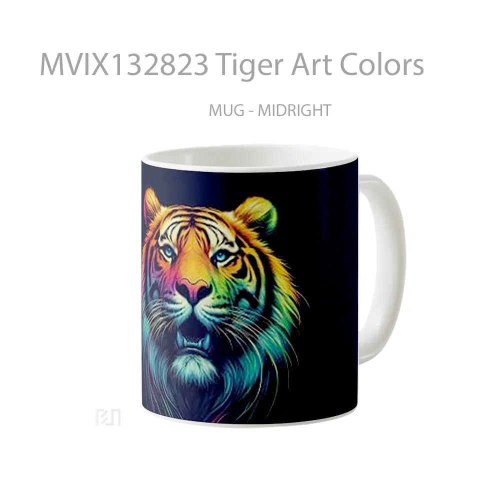 Mug Tiger Art Colors Gelas Hewan Lucu - All-side / Desain