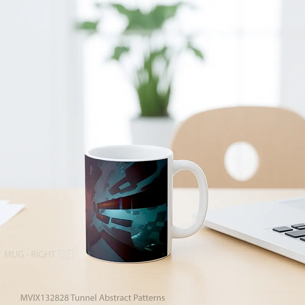 Mug Tunnel Abstract Patterns Gelas Seni Modern - All-side / Desain