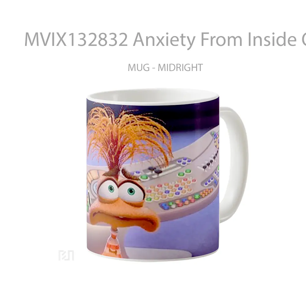 Mug Anxiety From Inside Out 2 V2 Gelas Keramik Unik - All-side / Desain