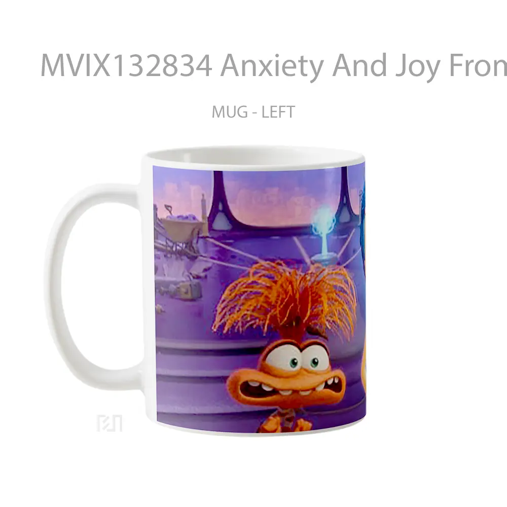 Mug Anxiety And Joy From Inside Out 2 Gelas Keramik Unik - All-side / Desain