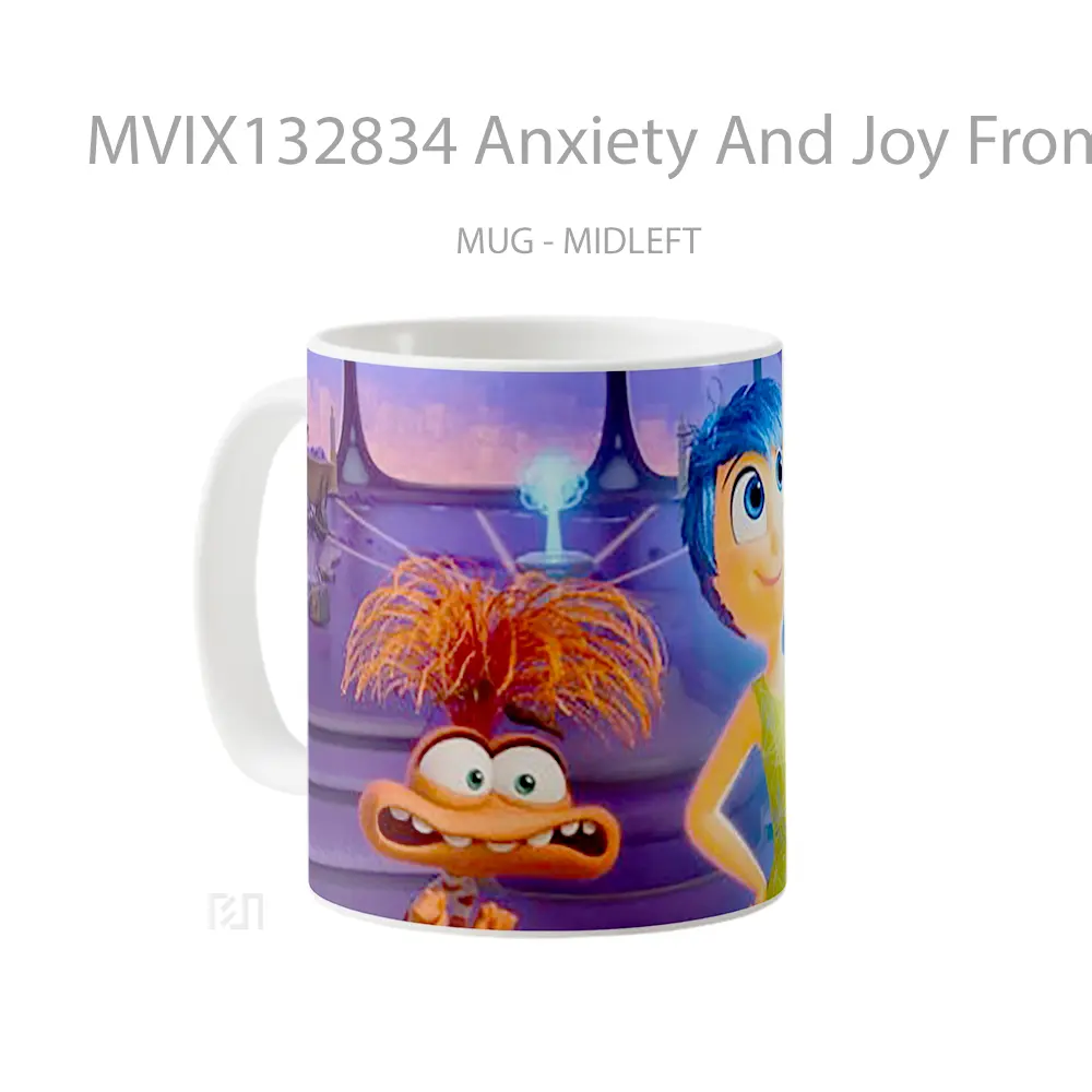 Mug Anxiety And Joy From Inside Out 2 Gelas Keramik Unik - All-side / Desain
