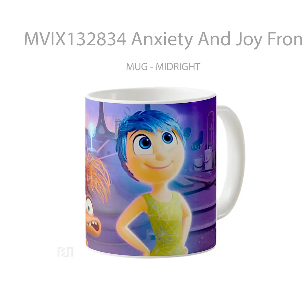 Mug Anxiety And Joy From Inside Out 2 Gelas Keramik Unik - All-side / Desain