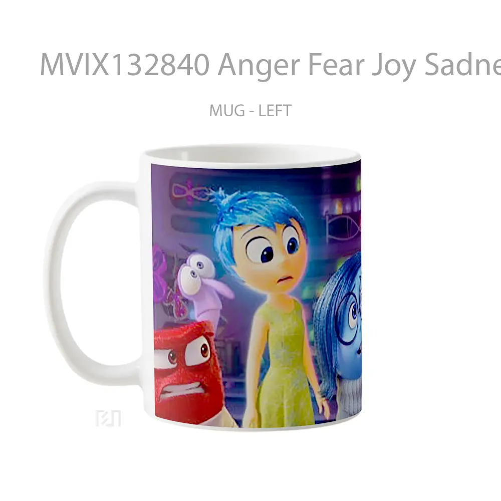 Mug Anger Fear Joy Sadness Disgust And Envy Gelas Keramik Unik - All-side / Desain