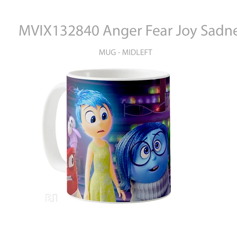 Mug Anger Fear Joy Sadness Disgust And Envy Gelas Keramik Unik - All-side / Desain