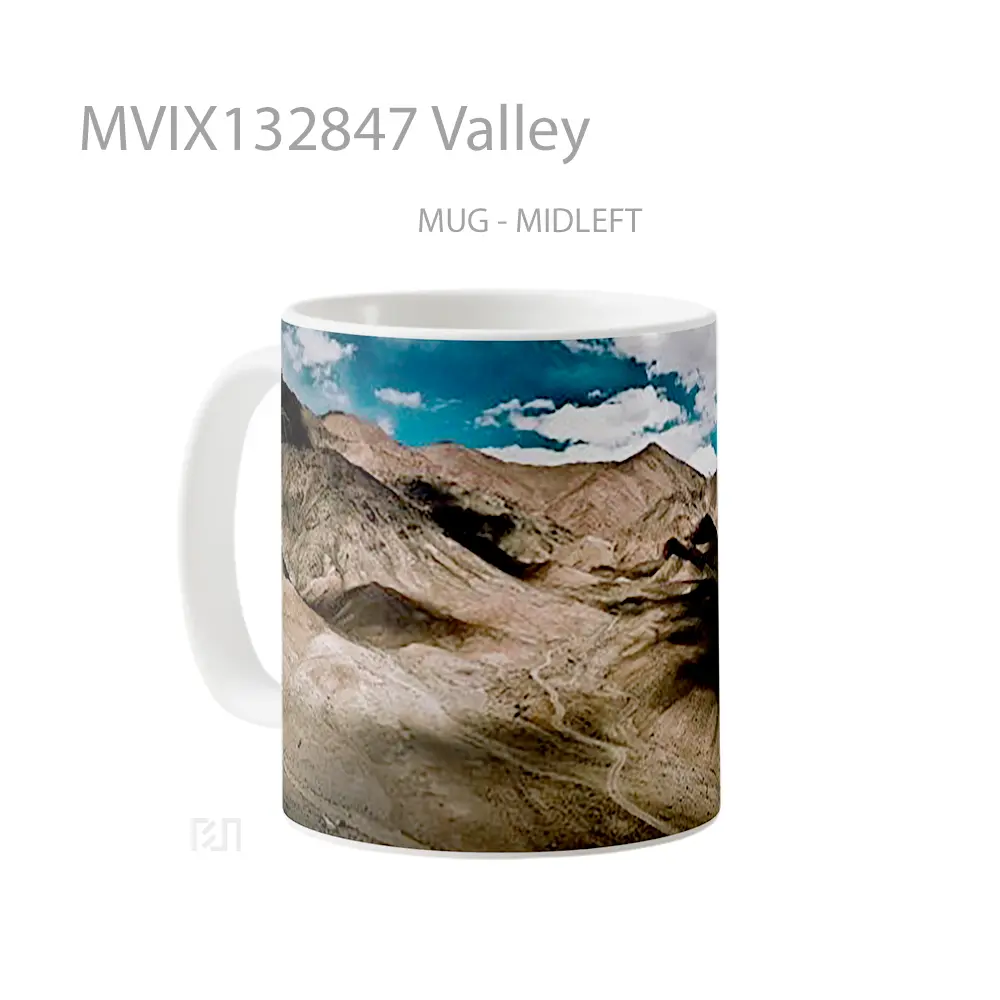 Mug Valley Gelas Pemandangan Alam - All-side / Desain