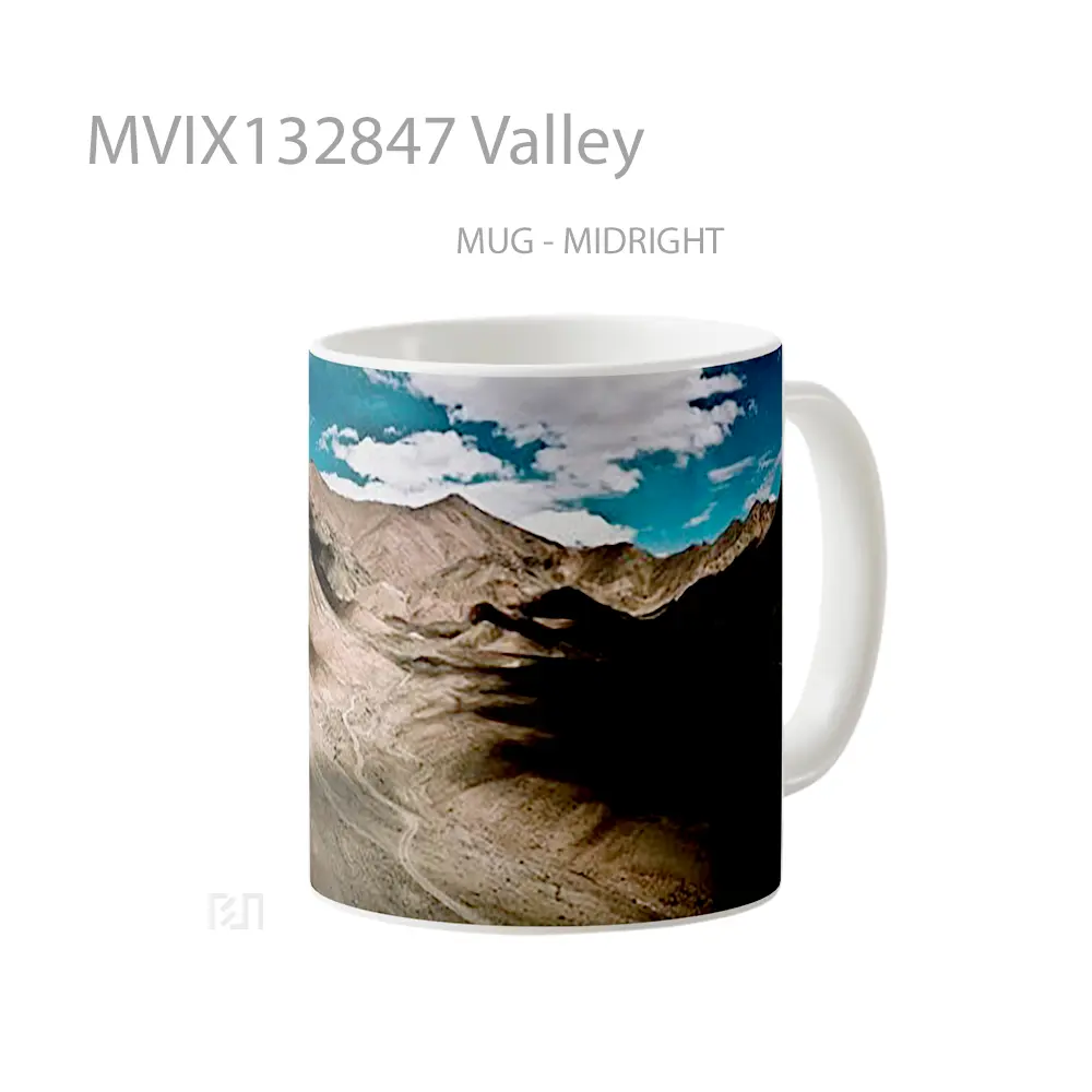 Mug Valley Gelas Pemandangan Alam - All-side / Desain