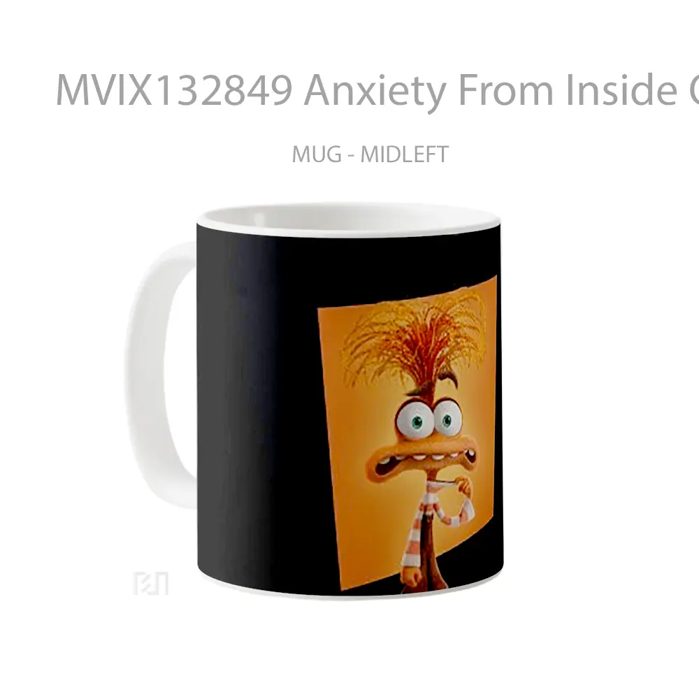 Mug Anxiety From Inside Out Gelas Keramik Unik - All-side / Desain