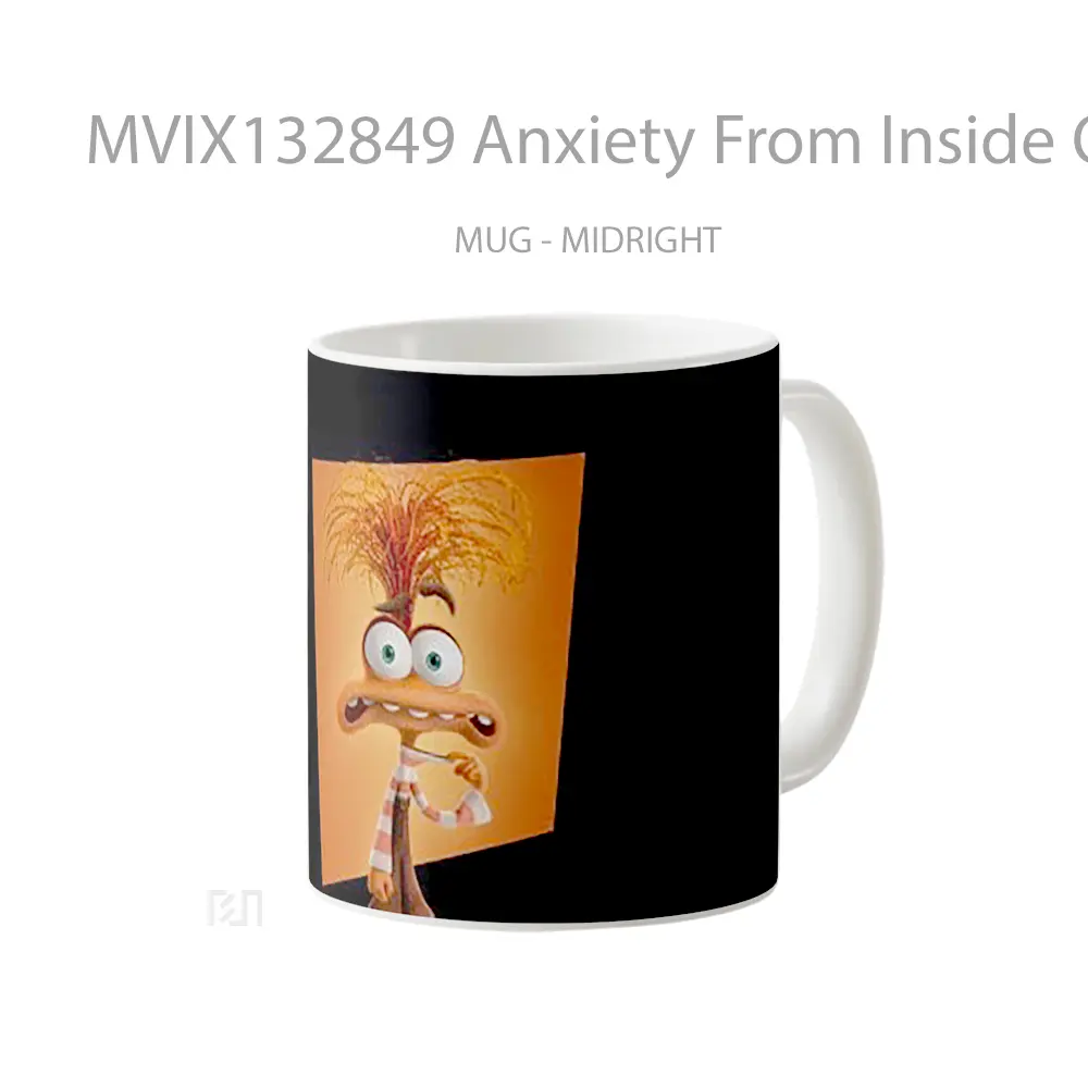 Mug Anxiety From Inside Out Gelas Keramik Unik - All-side / Desain