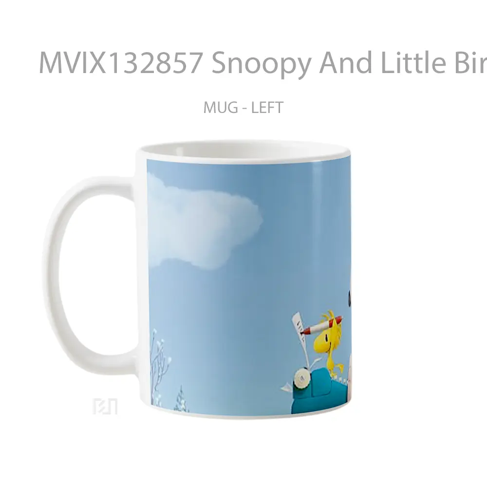 Mug Snoopy And Little Bird Woodstock V1 Gelas Hewan Lucu - All-side / Desain