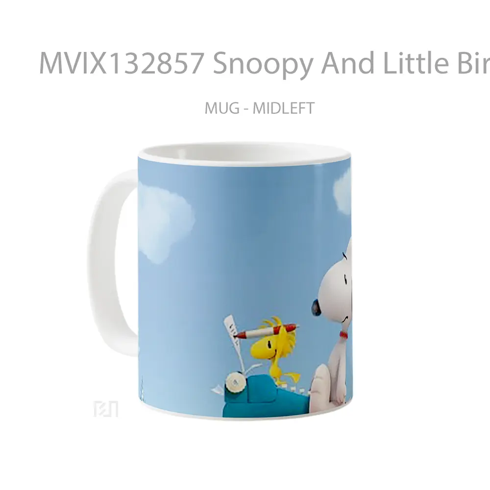 Mug Snoopy And Little Bird Woodstock V1 Gelas Hewan Lucu - All-side / Desain