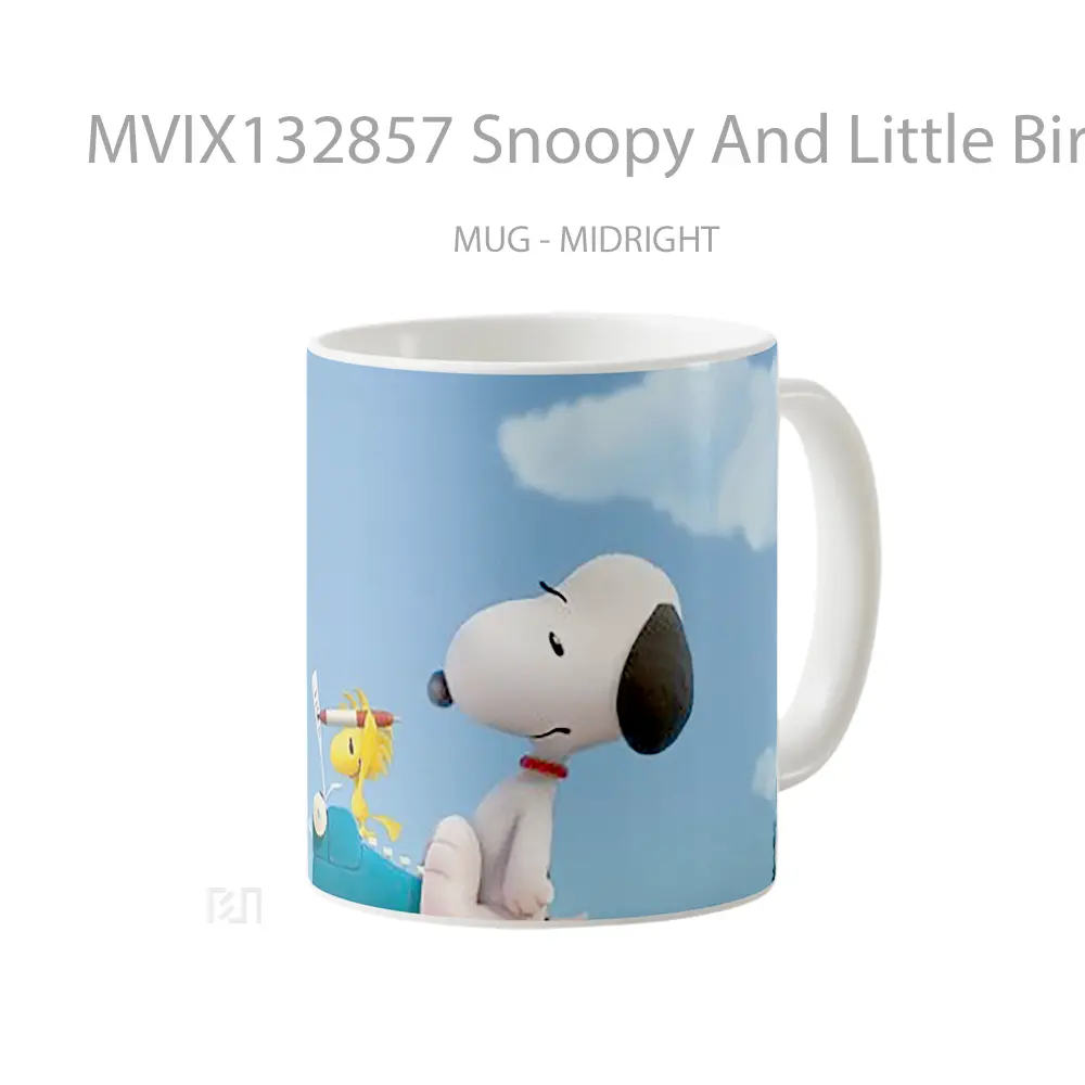 Mug Snoopy And Little Bird Woodstock V1 Gelas Hewan Lucu - All-side / Desain