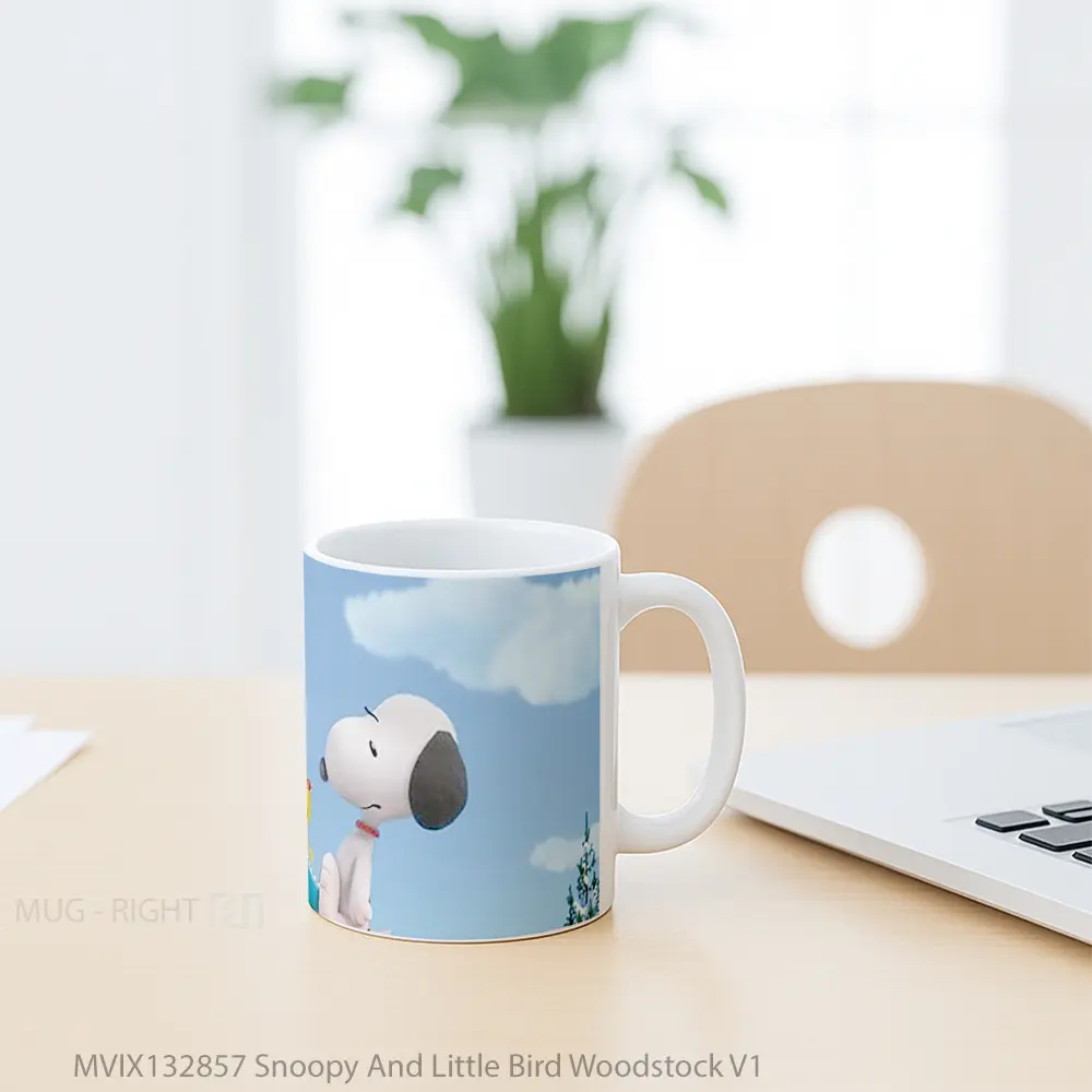 Mug Snoopy And Little Bird Woodstock V1 Gelas Hewan Lucu - All-side / Desain