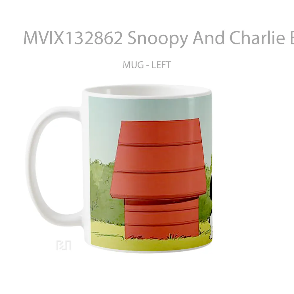 Mug Snoopy And Charlie Brown Gelas Keramik Unik - All-side / Desain