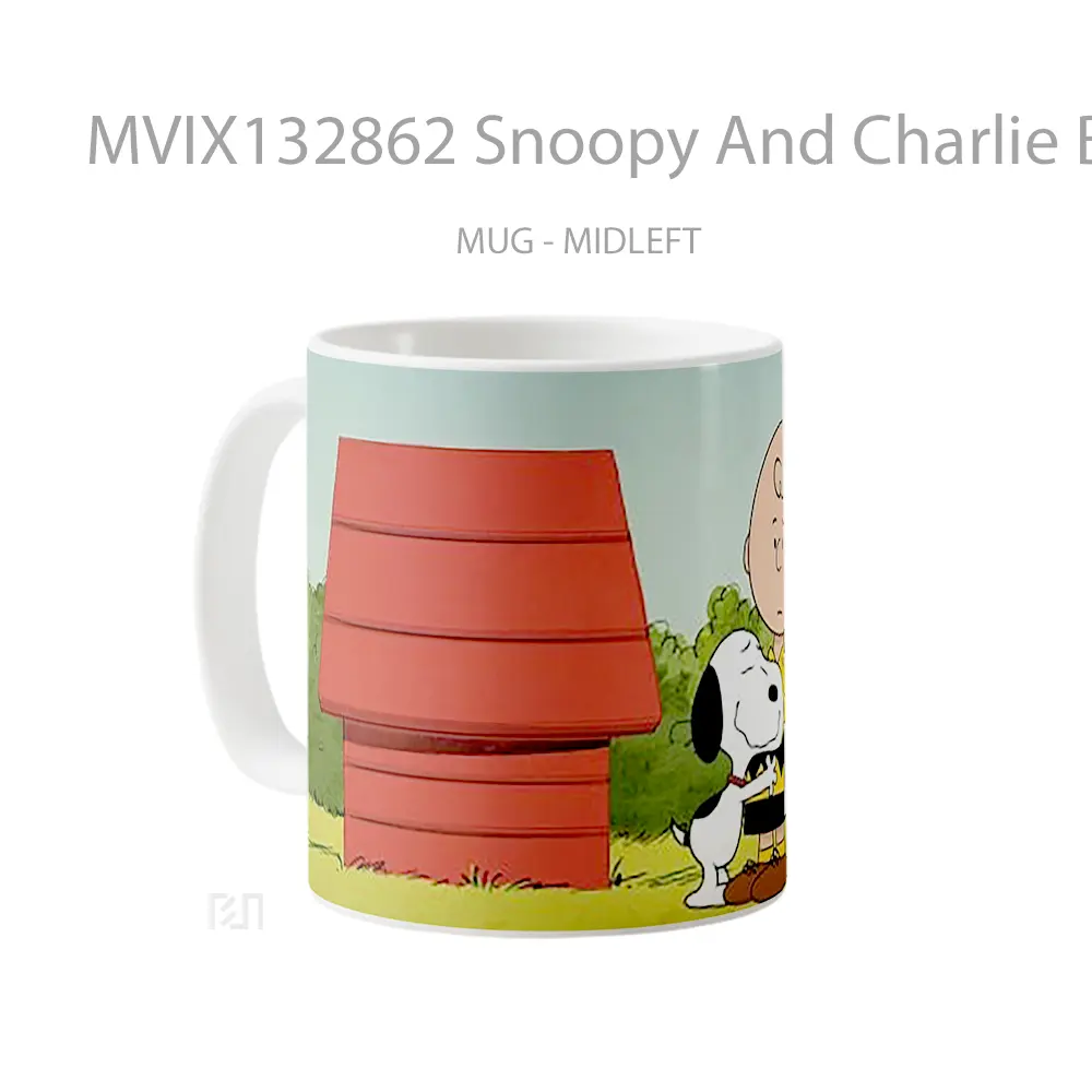 Mug Snoopy And Charlie Brown Gelas Keramik Unik - All-side / Desain