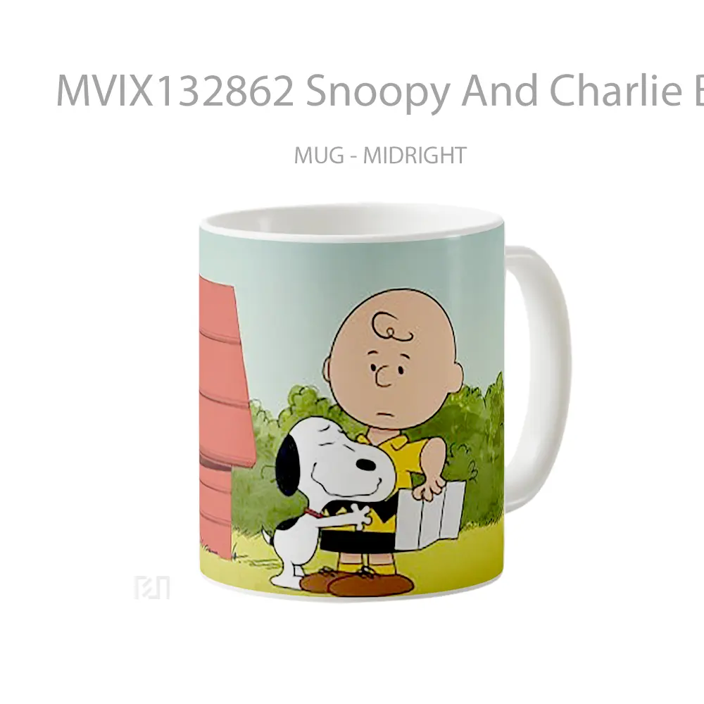 Mug Snoopy And Charlie Brown Gelas Keramik Unik - All-side / Desain