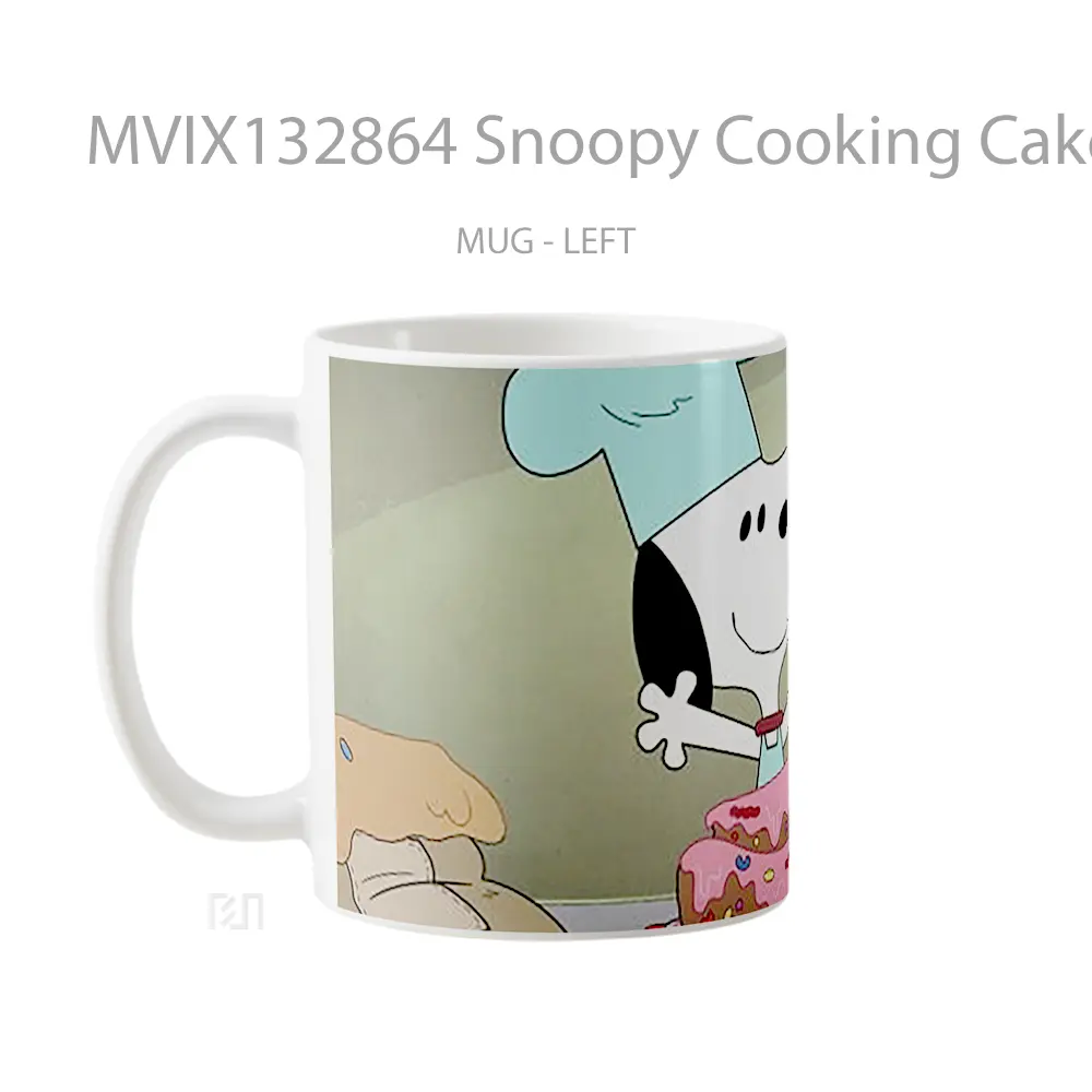 Mug Snoopy Cooking Cake Gelas Keramik Unik - All-side / Desain