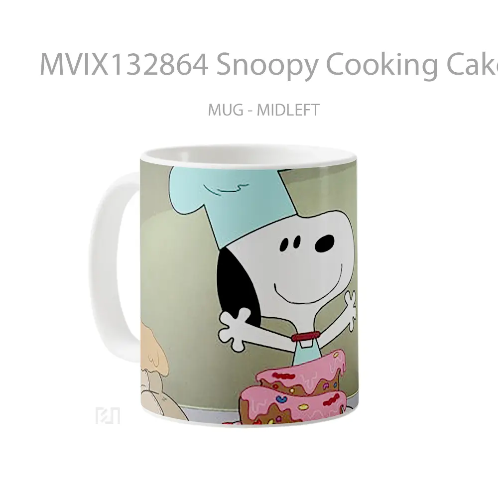 Mug Snoopy Cooking Cake Gelas Keramik Unik - All-side / Desain