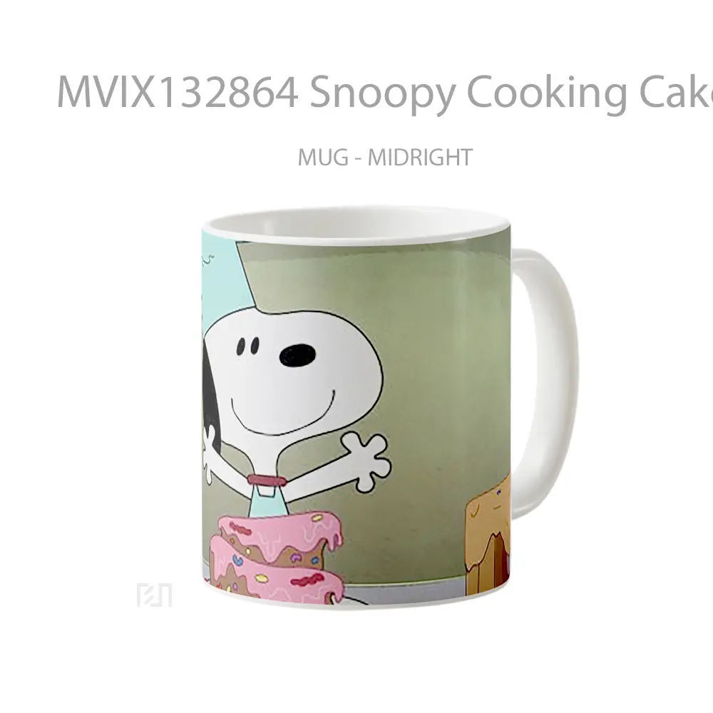 Mug Snoopy Cooking Cake Gelas Keramik Unik - All-side / Desain