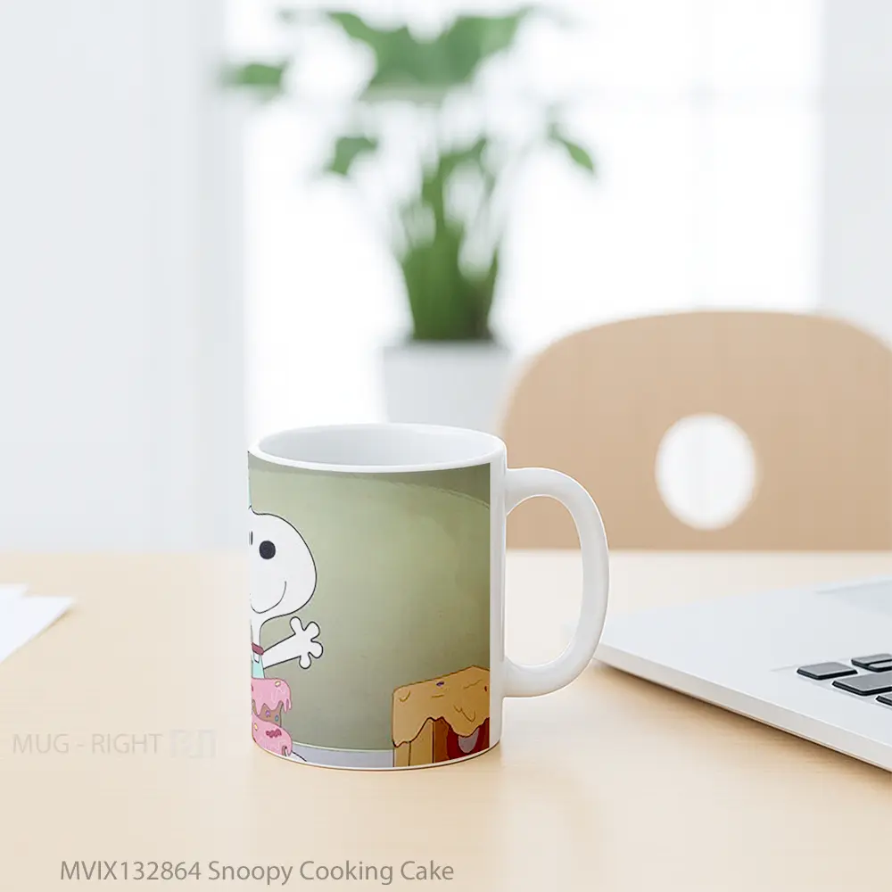 Mug Snoopy Cooking Cake Gelas Keramik Unik - All-side / Desain