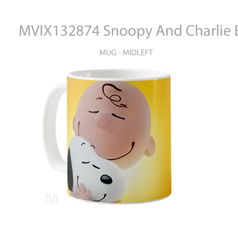 Mug Snoopy And Charlie Brown Hug Gelas Keramik Unik - All-side / Desain