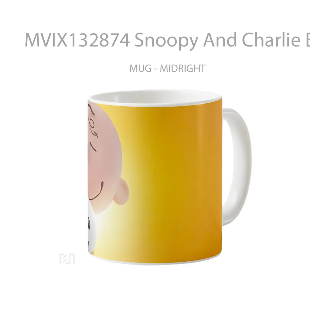Mug Snoopy And Charlie Brown Hug Gelas Keramik Unik - All-side / Desain