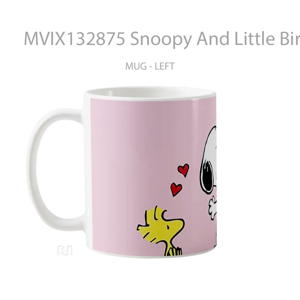 Mug Snoopy And Little Bird Woodstock V2 Gelas Hewan Lucu - All-side / Desain