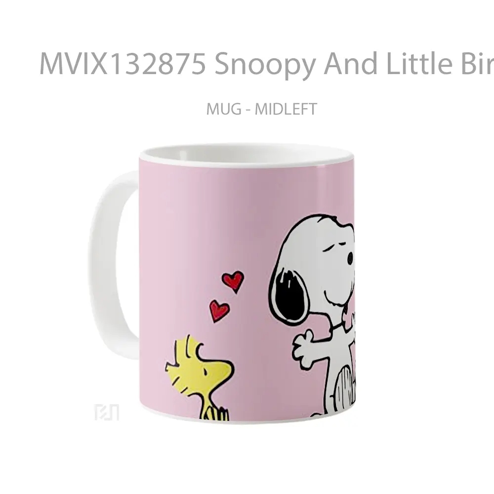 Mug Snoopy And Little Bird Woodstock V2 Gelas Hewan Lucu - All-side / Desain