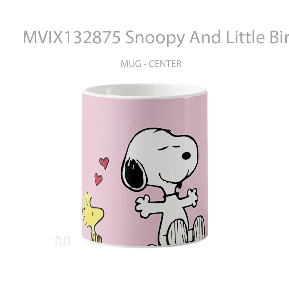 Mug Snoopy And Little Bird Woodstock V2 Gelas Hewan Lucu