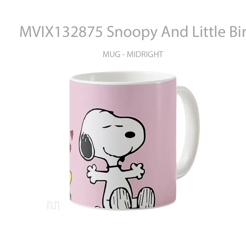 Mug Snoopy And Little Bird Woodstock V2 Gelas Hewan Lucu - All-side / Desain