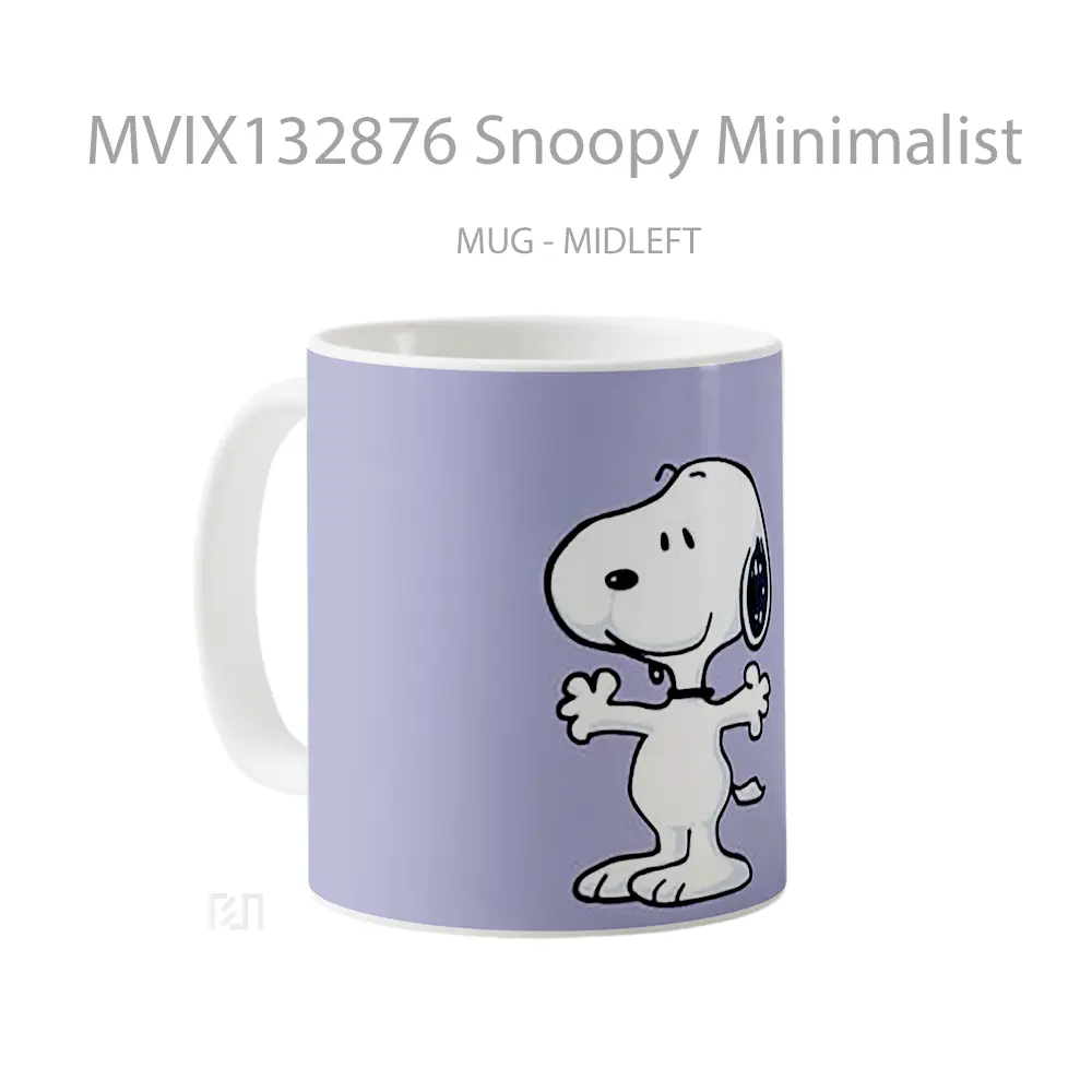 Mug Snoopy Minimalist Gelas Seni Modern - All-side / Desain
