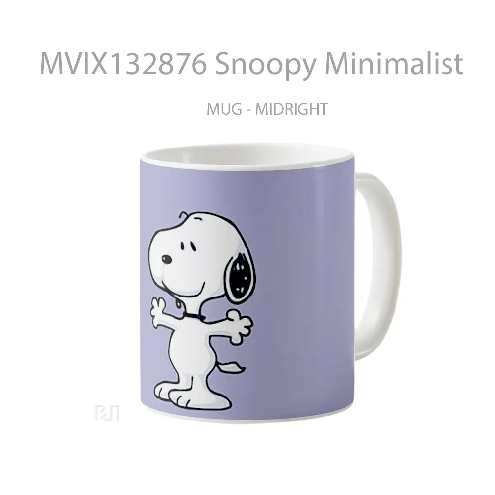 Mug Snoopy Minimalist Gelas Seni Modern - All-side / Desain