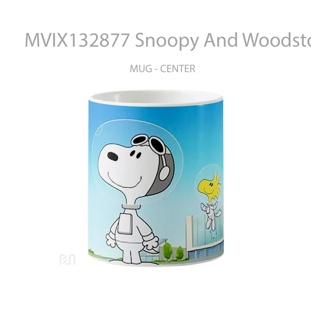 Mug Snoopy And Woodstock In A Spacesuit Gelas Keramik Unik