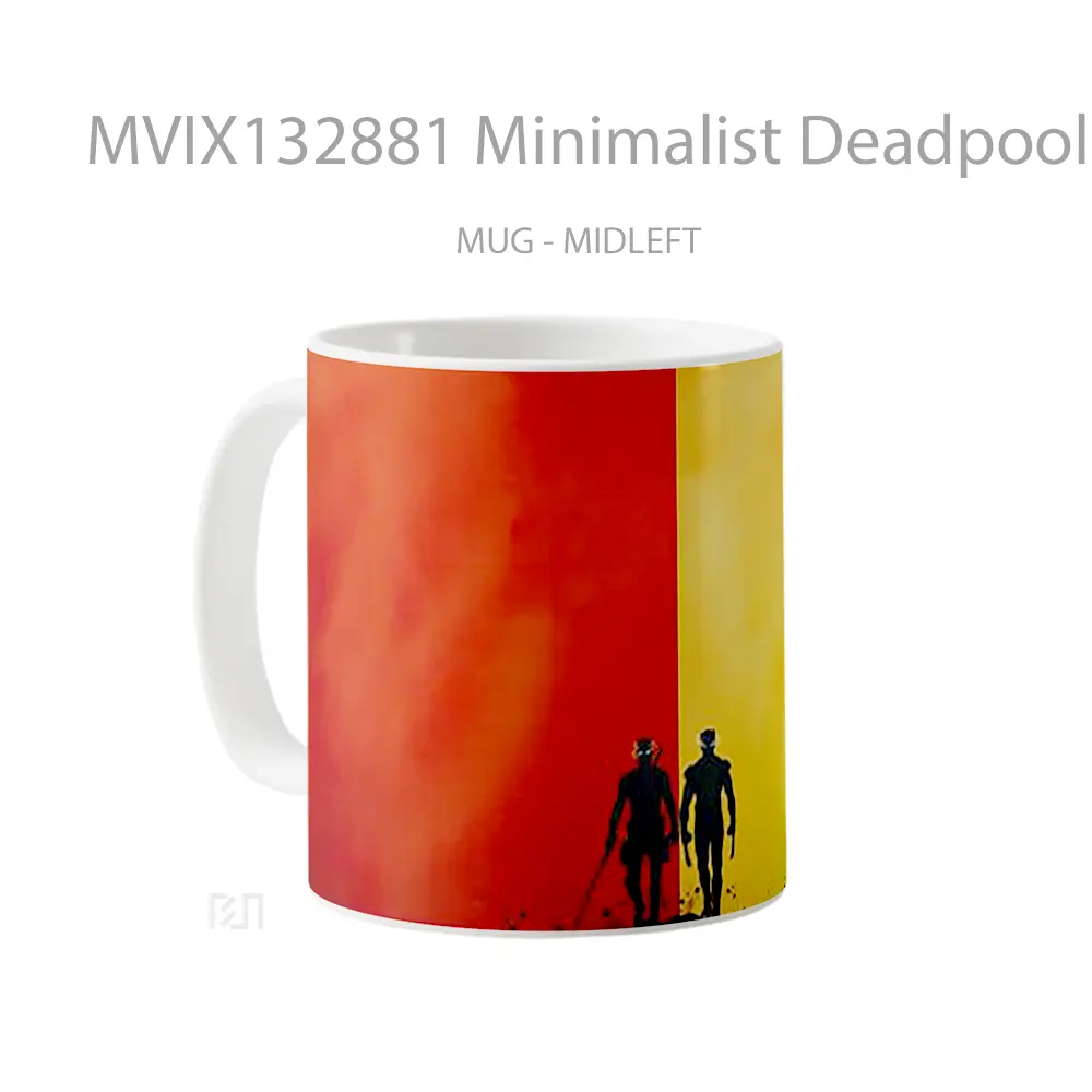 Mug Minimalist Deadpool Wolverine Gelas Superhero - All-side / Desain