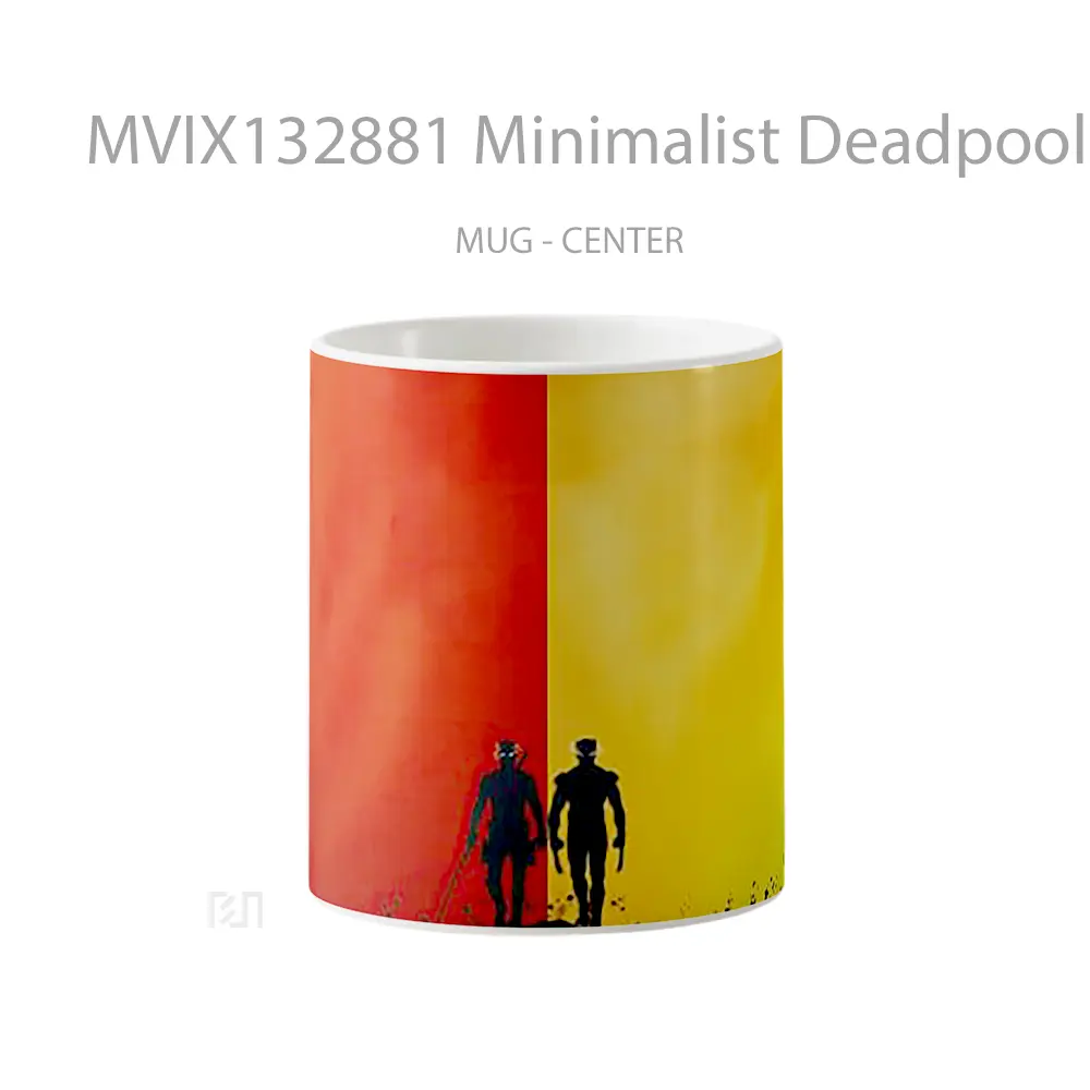 Mug Minimalist Deadpool Wolverine Gelas Superhero