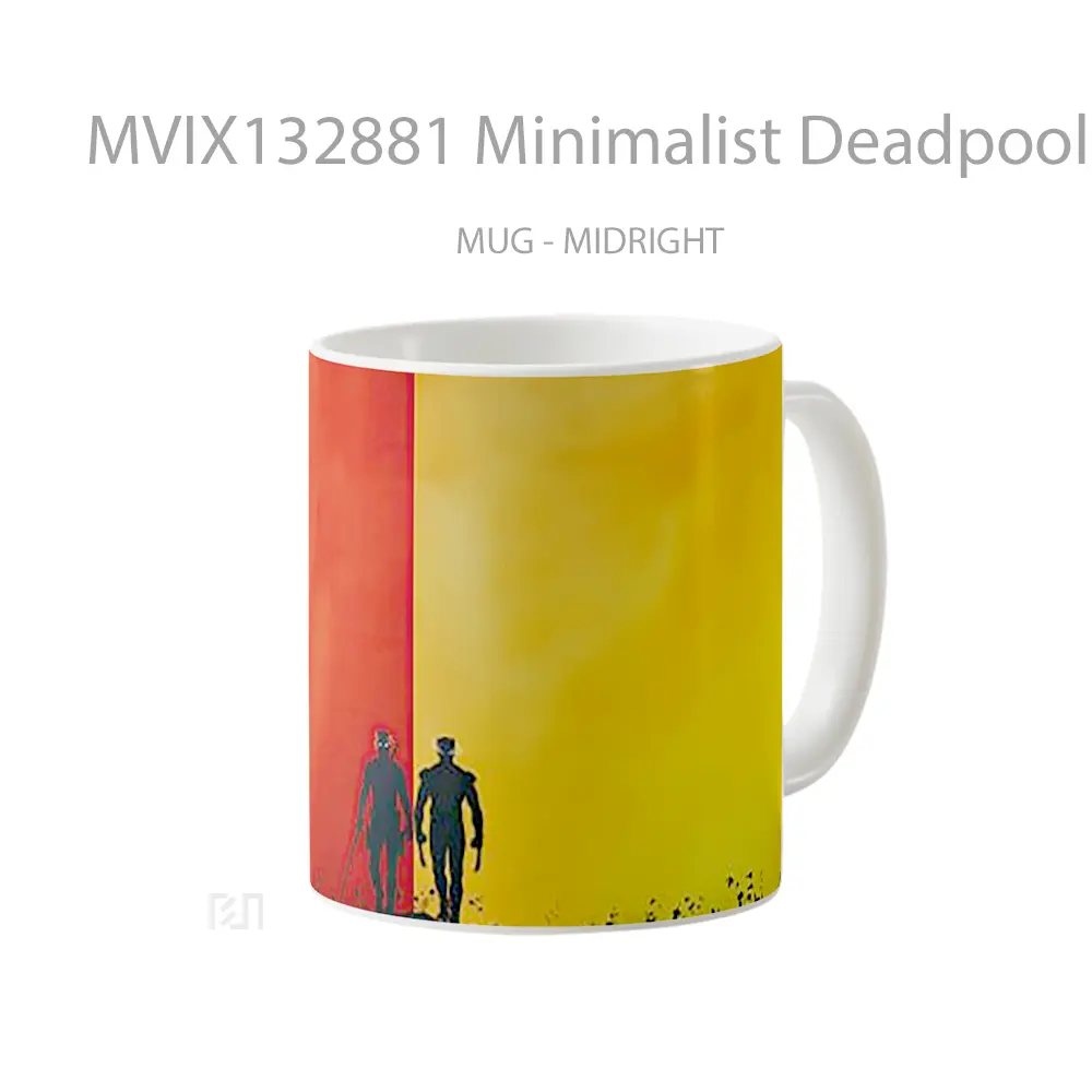 Mug Minimalist Deadpool Wolverine Gelas Superhero - All-side / Desain