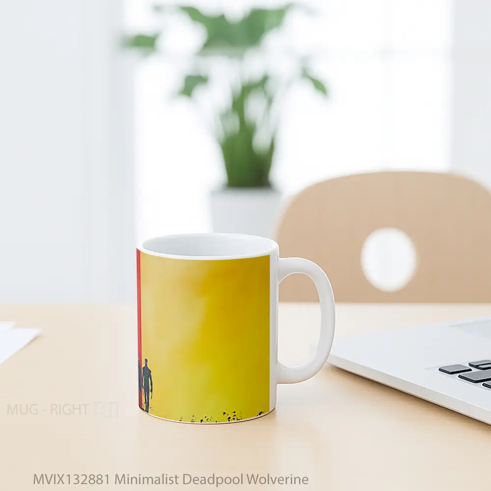 Mug Minimalist Deadpool Wolverine Gelas Superhero - All-side / Desain