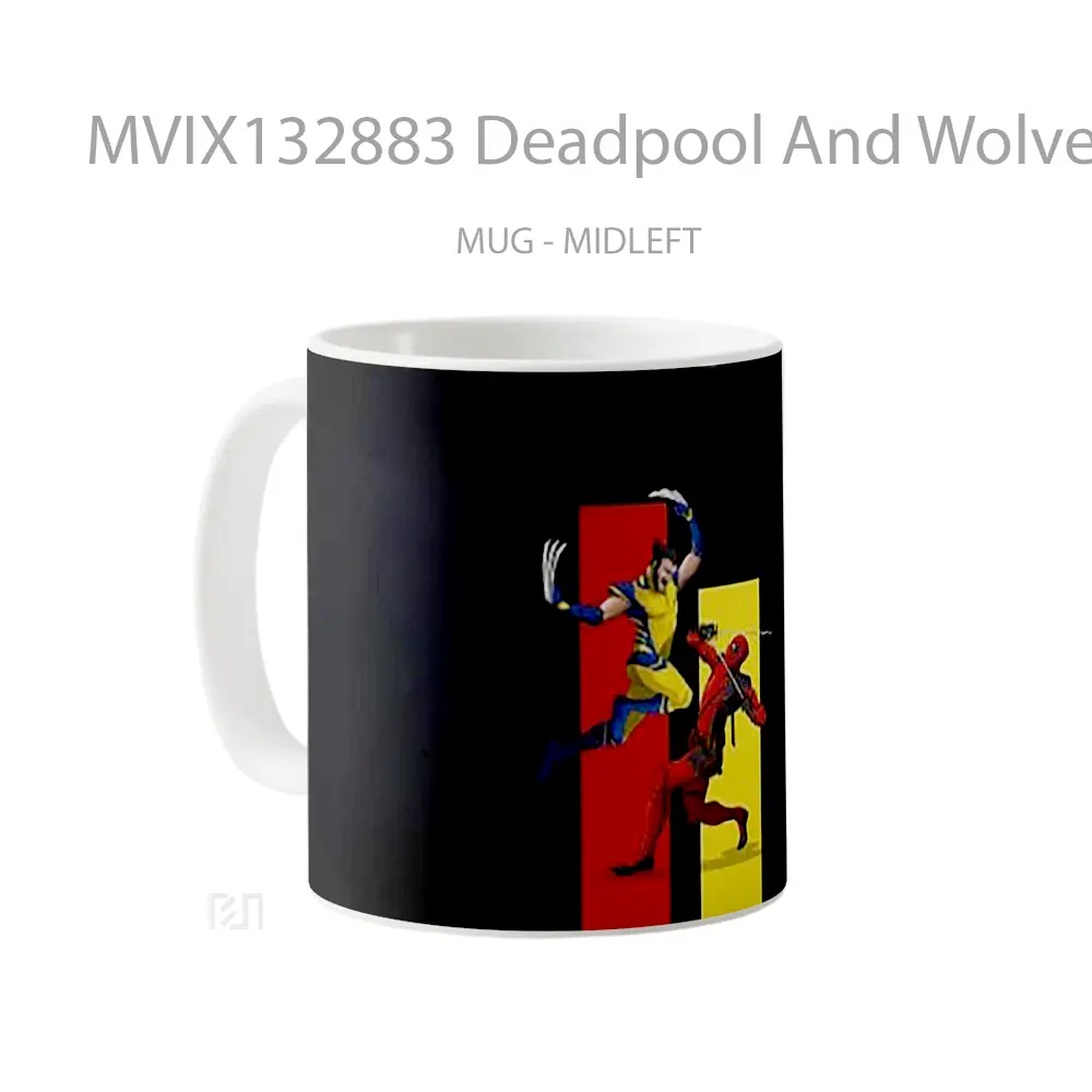 Mug Deadpool And Wolverine Minimalist Gelas Superhero - All-side / Desain