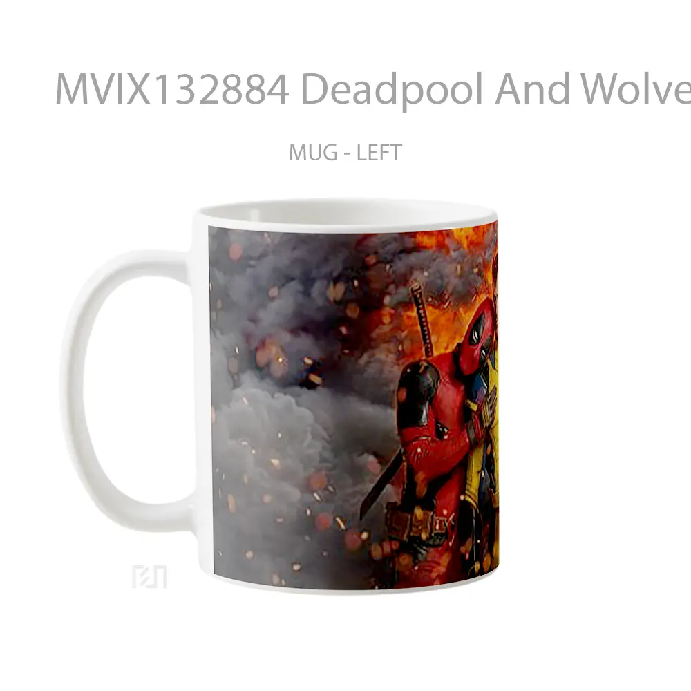 Mug Deadpool And Wolverine Movie V3 Gelas Superhero - All-side / Desain
