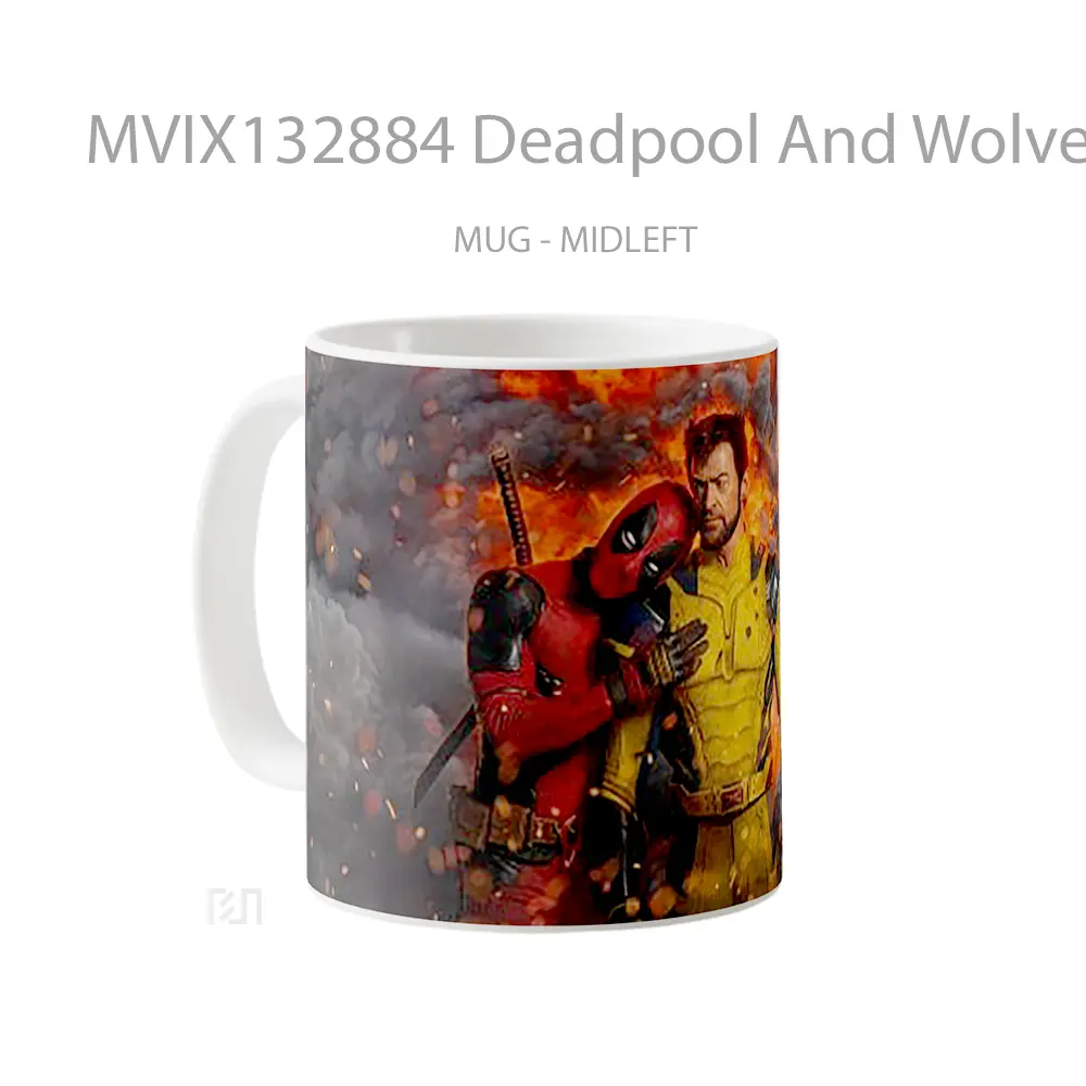Mug Deadpool And Wolverine Movie V3 Gelas Superhero - All-side / Desain