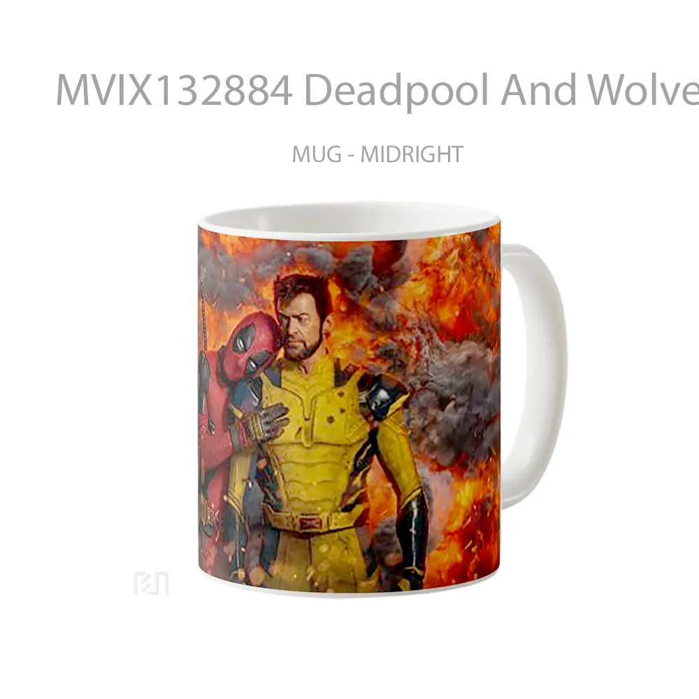 Mug Deadpool And Wolverine Movie V3 Gelas Superhero - All-side / Desain