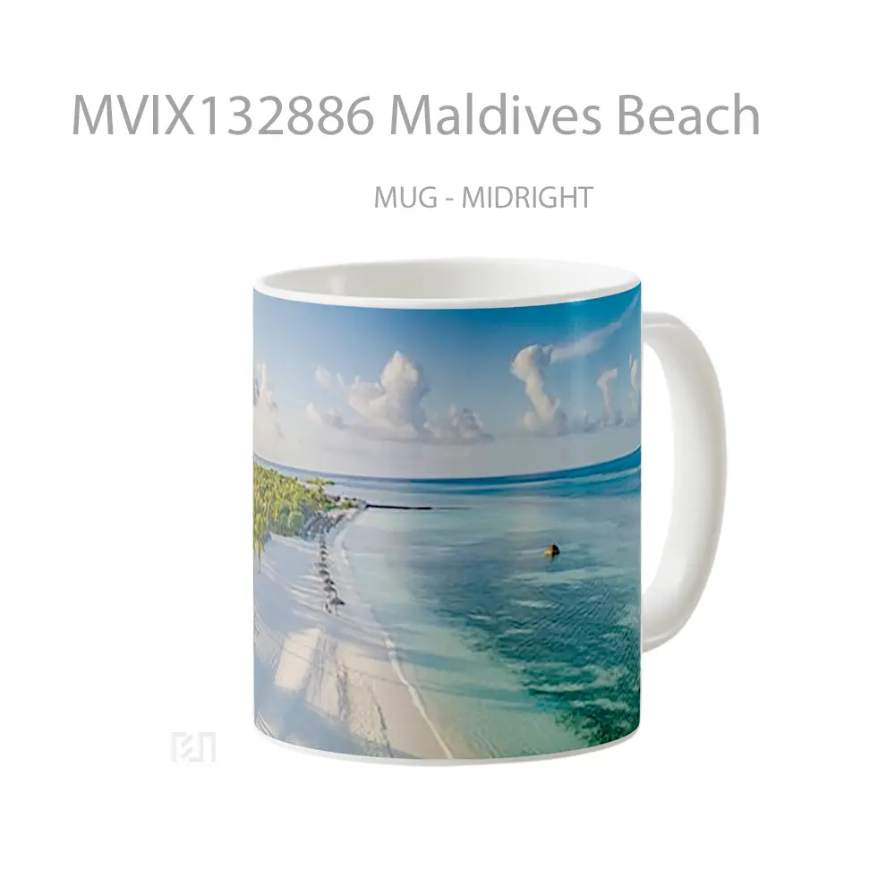 Mug Maldives Beach Gelas Pemandangan Alam - All-side / Desain