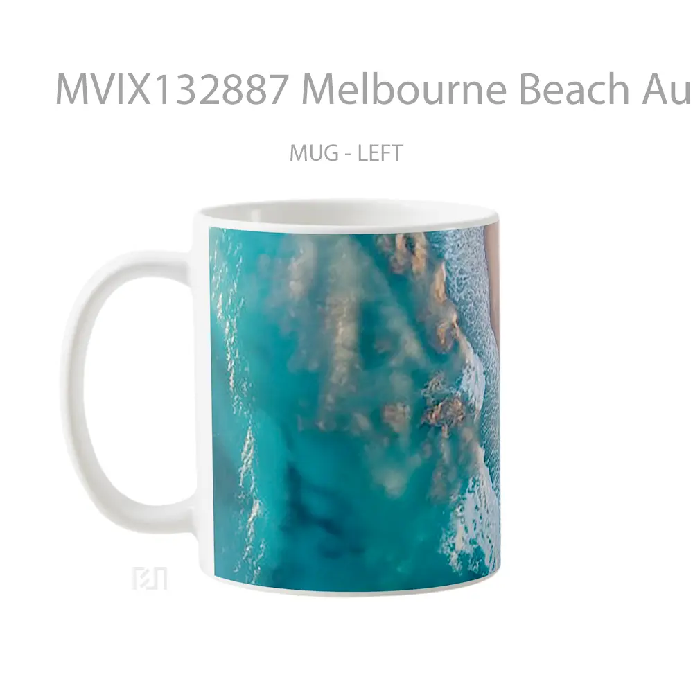 Mug Melbourne Beach Australia Gelas Pemandangan Alam - All-side / Desain