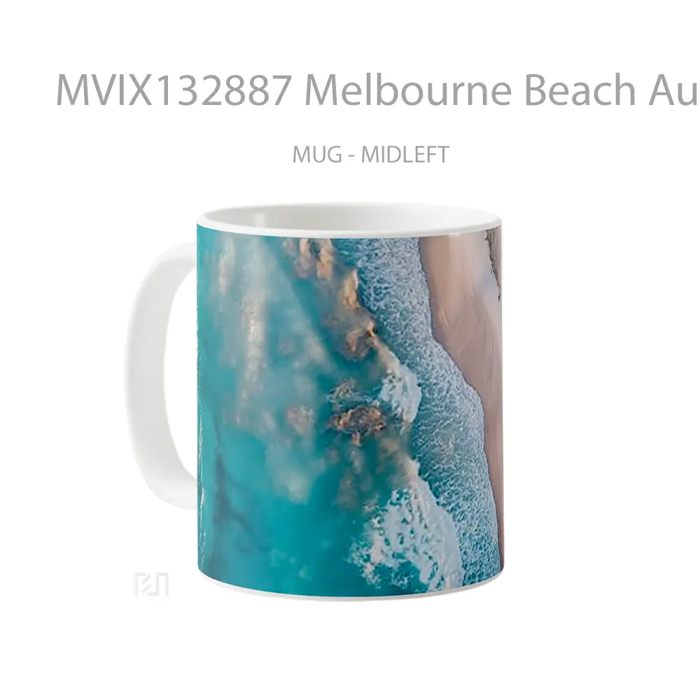Mug Melbourne Beach Australia Gelas Pemandangan Alam - All-side / Desain
