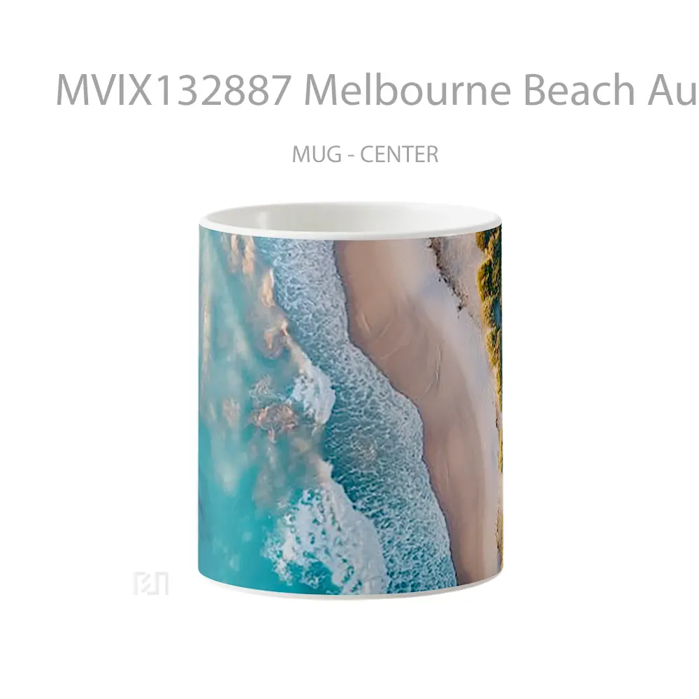 Mug Melbourne Beach Australia Gelas Pemandangan Alam