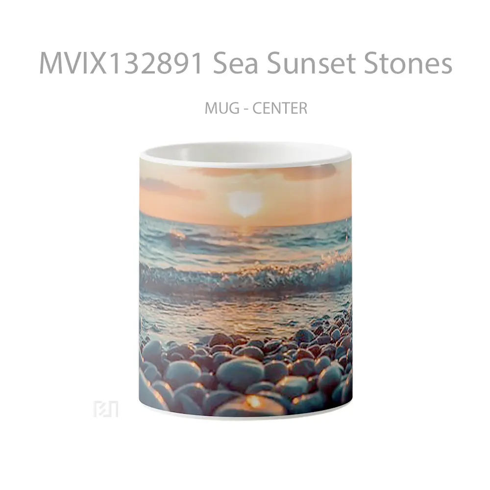 Mug Sea Sunset Stones Gelas Pemandangan Alam